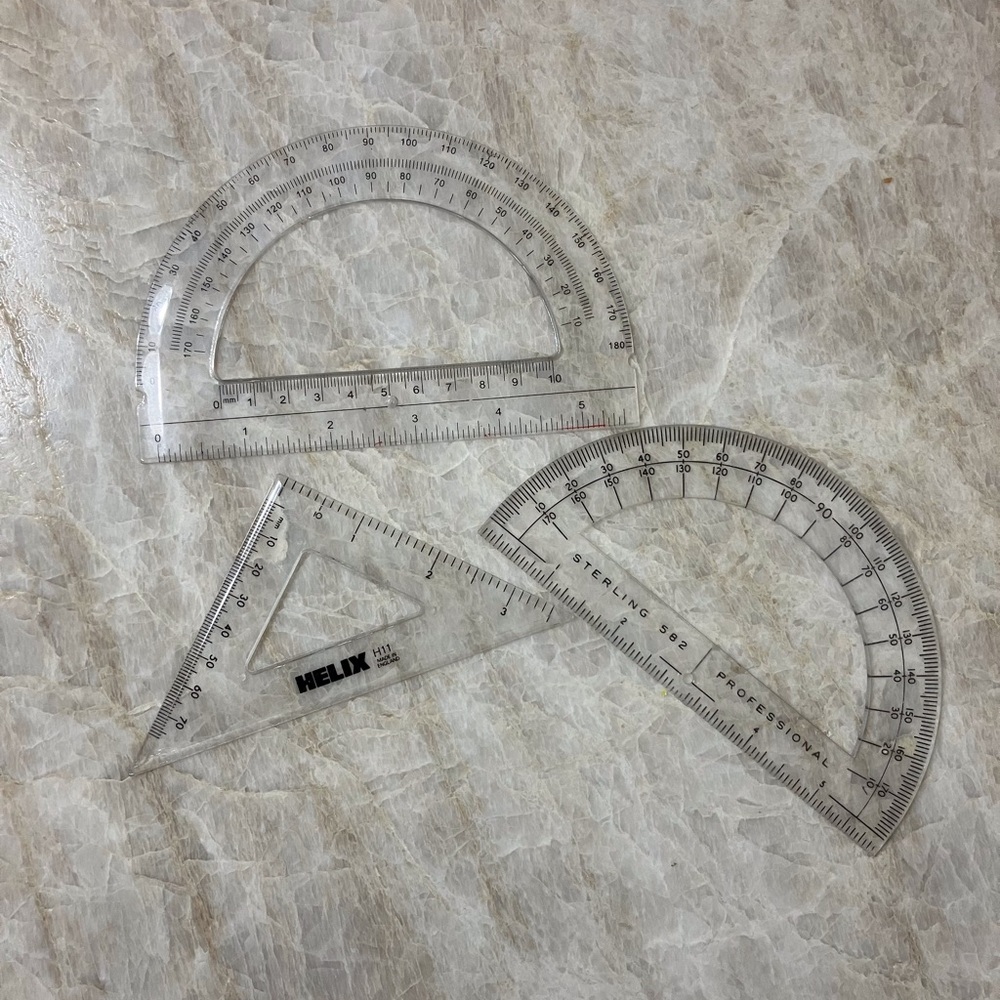 Helix and Sterling Clear Protractor Lot